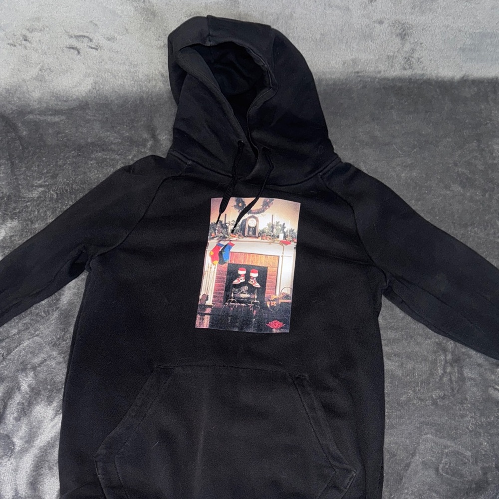 Jordan Black Hoodie with Artistic Graphic
